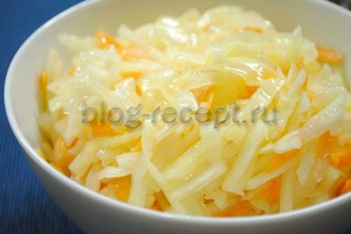 Салат из капусты с морковью рецепт, как в столовой. Ингредиенты: