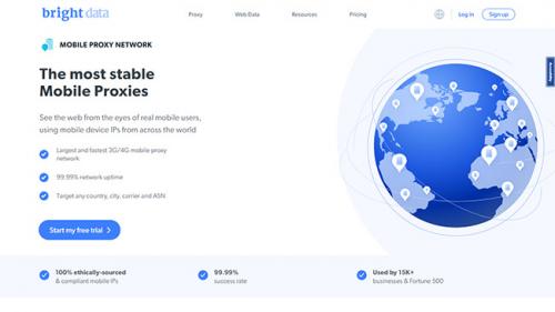 Mobile Proxy free trial.  Bright Data