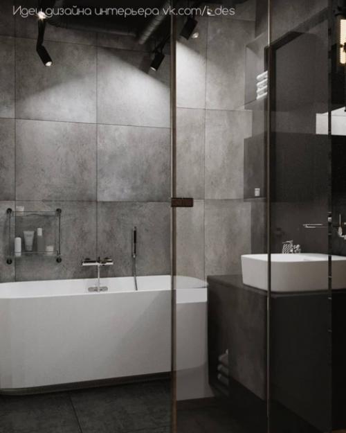 Оцените дизайн санузла, как считаете, получилось стильно или мрачно? 01