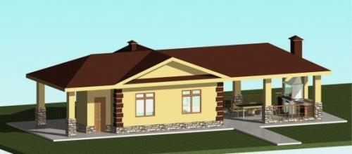 Баня и беседка под одной крышей. 01