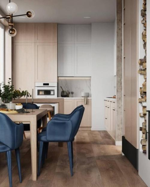 В каком варианте эта кухня - гостиная вам нравится больше? 05