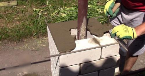 Как сложить столб из кирпича для забора своими руками. 04 Как сложить столб из кирпича для забора своими руками. 04