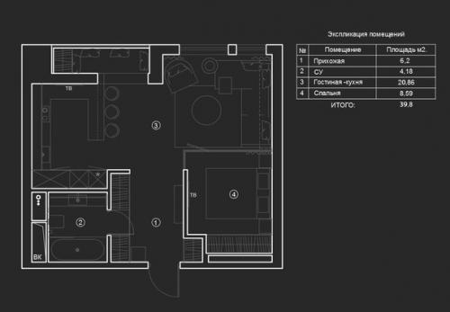 Однокомнатная квартира. Авторы - Евгений Жданов и Павел годяев. 08