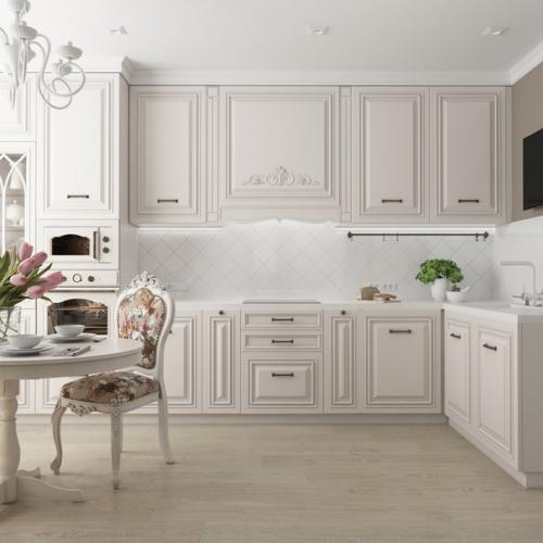 Нежная, воздушная кухня в классике. 01