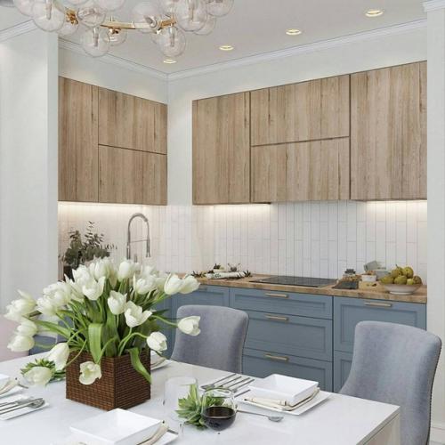 Воздушная и лёгкая кухня в пастельных тонах. 04