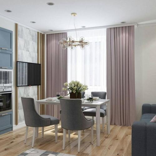 Воздушная и лёгкая кухня в пастельных тонах. 03