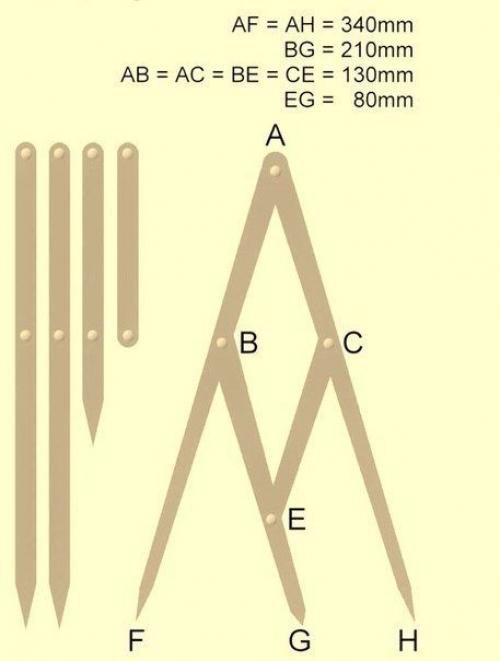 Как сделать циркуль золотого сечения. 07