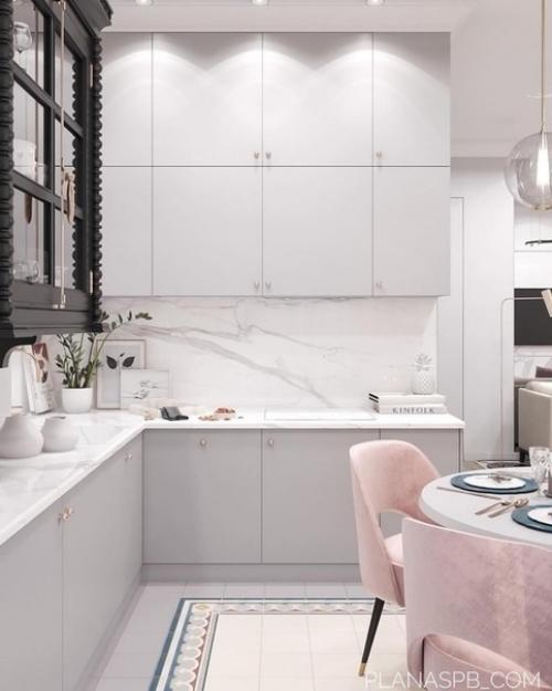 Дизайн кухни, гостиной и прихожей в одном стиле. 03