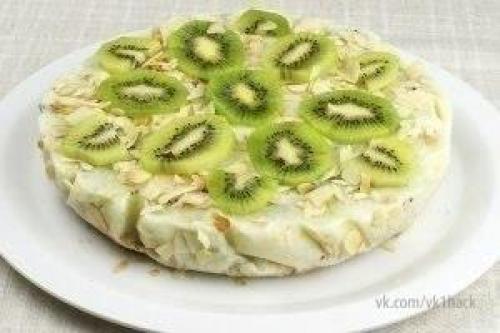 Йогуртовый Низкокалорийный Торт с Киви и Бананом. 05 Йогуртовый Низкокалорийный Торт с Киви и Бананом. 05