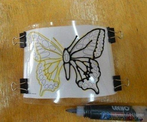 Красивая бабочка из пластиковой бутылки. 03