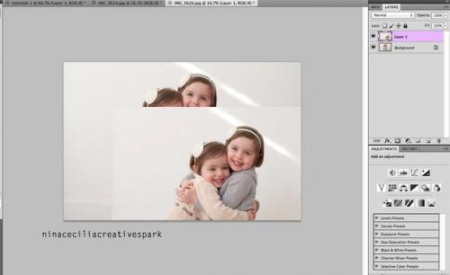 Итак, на картинке выше показаны две фотографии, использованные для фотомонтажа. 01