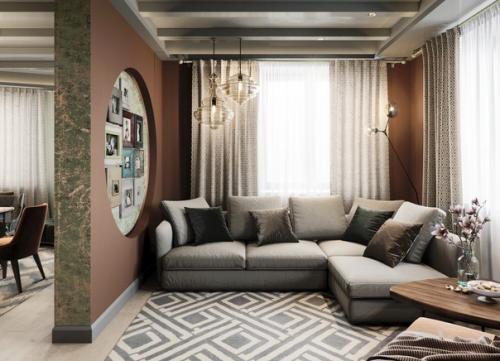 Кухня - гостиная в загородном доме. 05