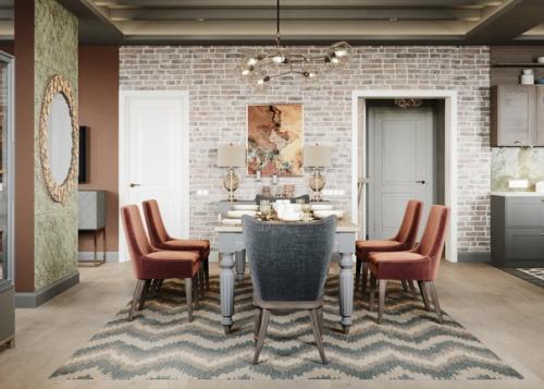 Кухня - гостиная в загородном доме. 04