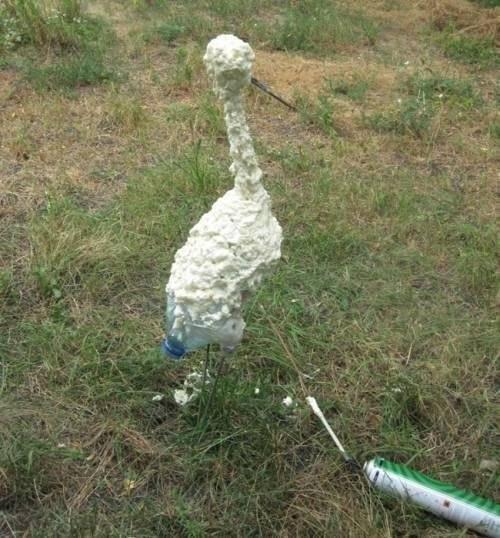 Садовая скульптура своими руками Аист. 04