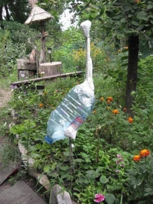 Садовая скульптура своими руками Аист. 02