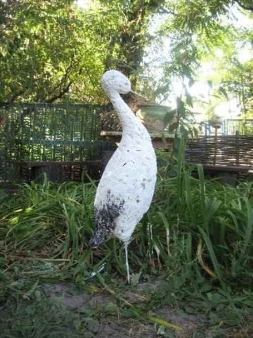 Садовая скульптура своими руками Аист. 05