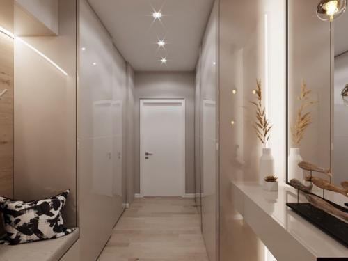 Дизайн прихожей в теплой цветовой гамме. 02