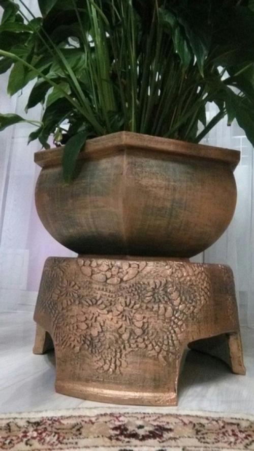 Подставка и вазон из бетона, своими руками. 03