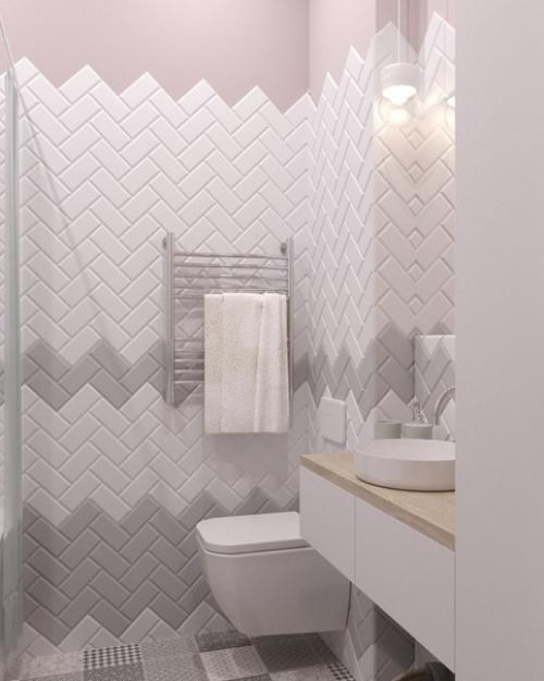 Оцените дизайн небольшого совмещенного санузла. 02