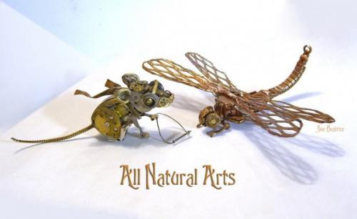 Художница создает прелестных стимпанк - зверюшек из старых часов. 02