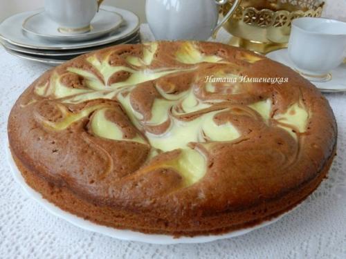 Творожный пирог с какао. 08