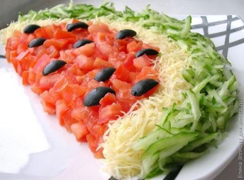 Салат Арбуз.  Интересная идея. 08