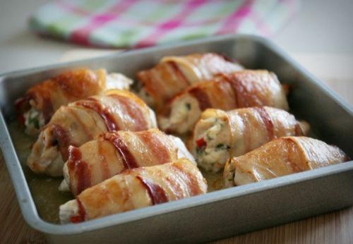 Куриные рулетики в беконе. 01 Куриные рулетики в беконе. 01