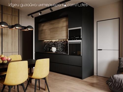 Контрастный дизайн кухни как вам такая цветовая гамма? 04