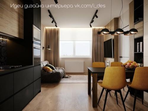 Контрастный дизайн кухни как вам такая цветовая гамма? 02