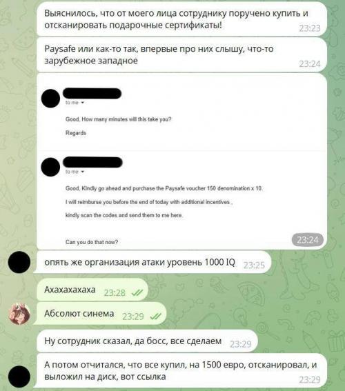 Скамер пытался развести айтишников на 1500 евро, выдавая себя за Босса, но нарвался не на тех. 02