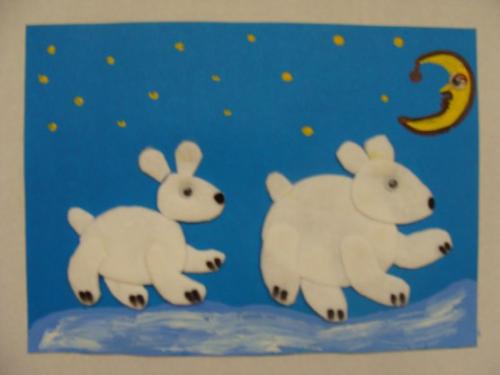 Аппликации из ватных дисков. 09