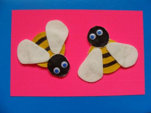 Аппликации из ватных дисков. 07