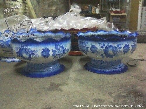 Ваза из старой автомобильной покрышки. 05