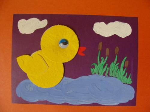 Аппликации из ватных дисков. 03