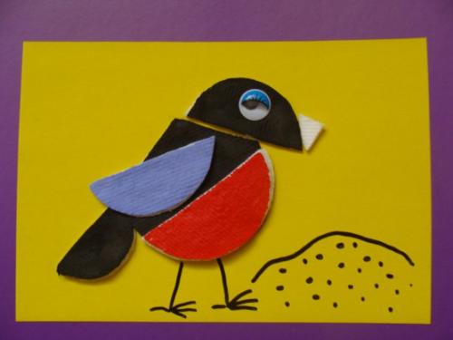 Аппликации из ватных дисков. 04