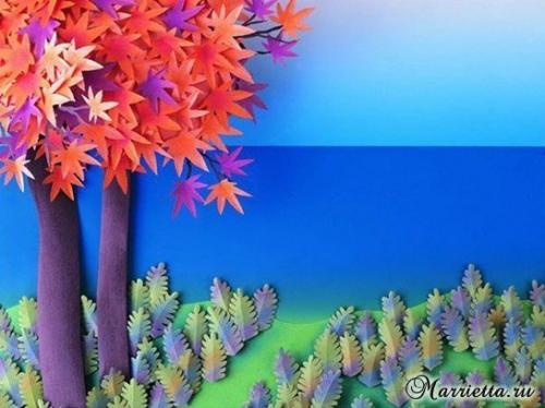 Объемная аппликация из бумаги. 04
