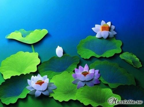 Объемная аппликация из бумаги. 02