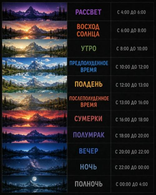 Почему утро, день и вечер не имеют чётких границ. 01