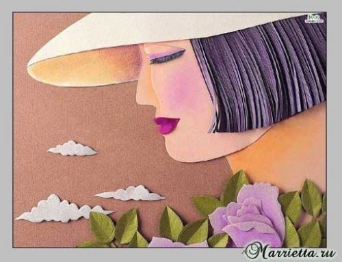 Объемная аппликация из бумаги. 07