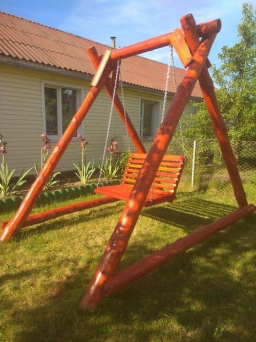 Такие качели у папы получились, делал впервые. 01