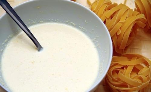 Тальятелле с ветчиной и сливочным соусом. 01