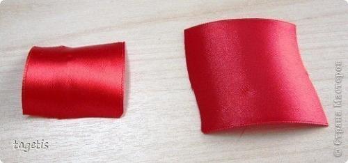 Роза из атласной ленты. 01