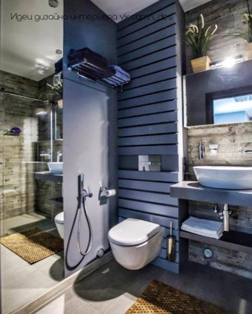 Сочетание плитки и крашеных стен. 03