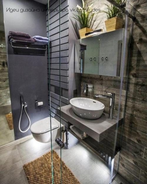 Сочетание плитки и крашеных стен. 02