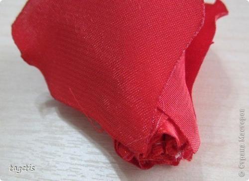 Роза из атласной ленты. 06