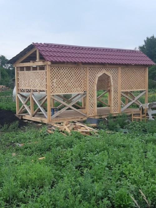 Пошаговое строительство беседки на даче. 03