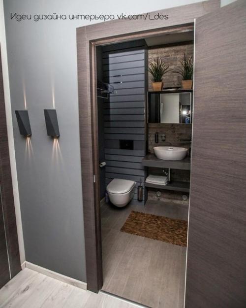 Сочетание плитки и крашеных стен. 04