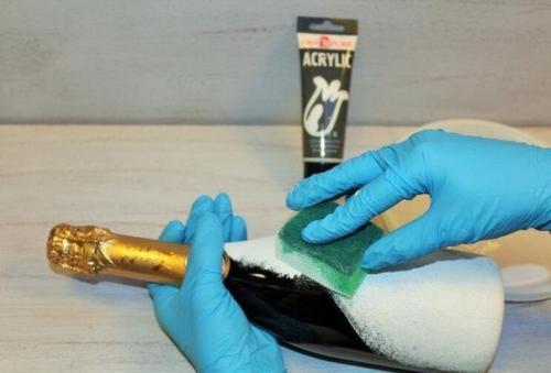 Мастер-класс по декорированию бутылки шампанского в технике декупаж. 02