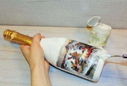 Мастер-класс по декорированию бутылки шампанского в технике декупаж. 05