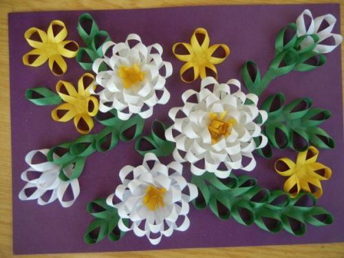 Объемные аппликации из цветной бумаги. 03